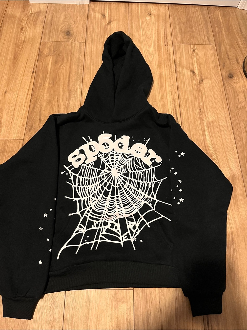Black Spiderweb Graphic Hoodie Sweatshirt - Men